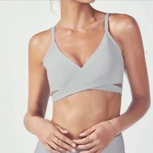 Fabletics Tammy Yoga Athletic Gray Bra Bralette Large